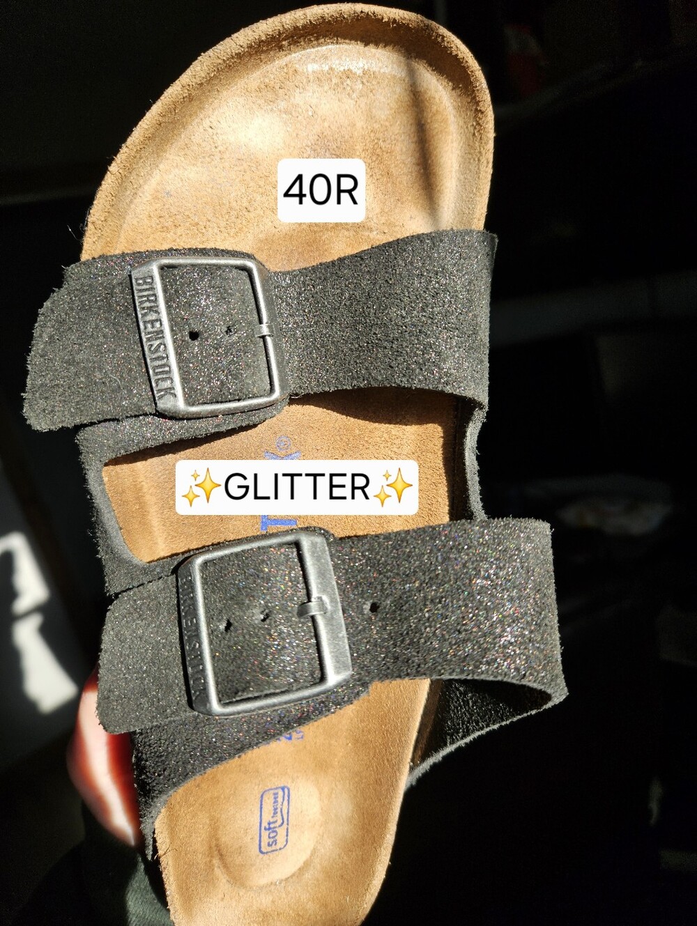 Birkenstock Arizona Shimmering Black Suede 40 R